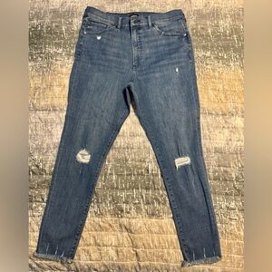Express - NWOT -  Dark Blue Distressed Skinny Jeans
